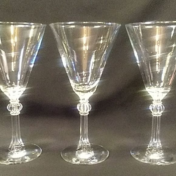 SALE 3 Vintage Libbey Water Goblets in Stardust 7 5/8 - Picture 1 of 6